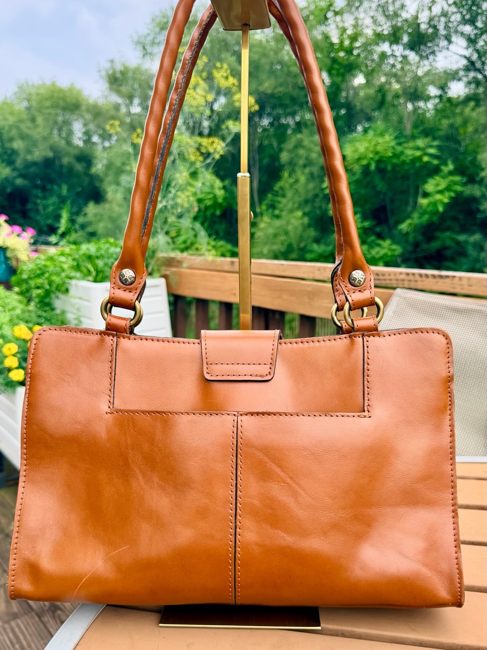 Patricia Nash Tooled Embossed Leather Satchel + Matching Wallet in Floral Cognac - Picture 5 of 16